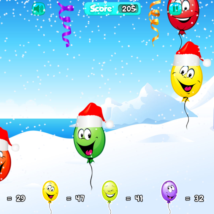 game christmas balloons